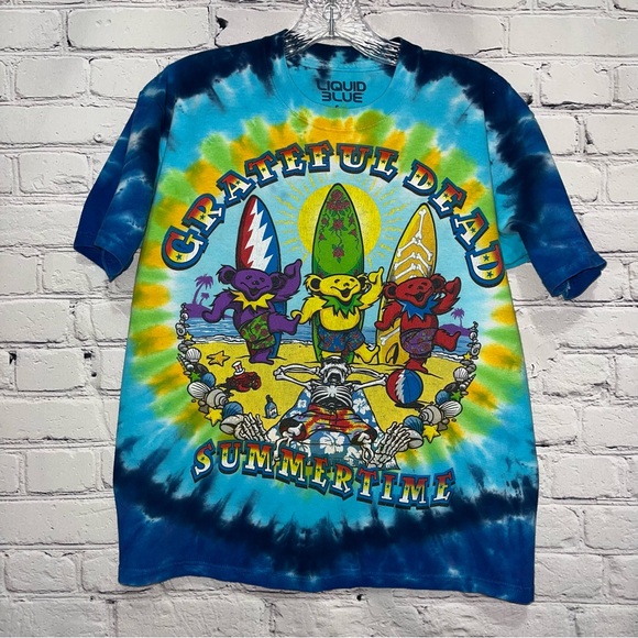 Vintage Y2K Grateful Dead Tie Dye Summertime Dancing Bears T-Shirt Size Small - Picture 1 of 12